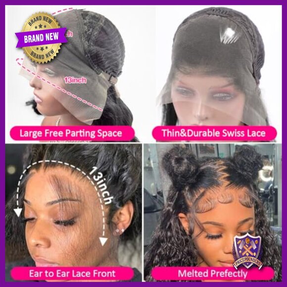 13x4 HD Lace Front Wig Human Hair Deep Wave Glueless Pre Plucked main image 5